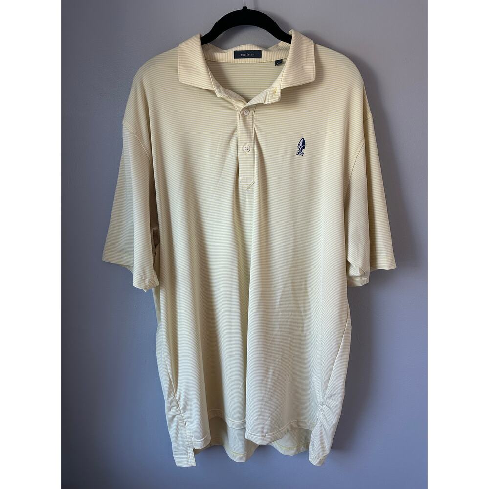 Turtleson Men’s Golf Polo Yellow Striped Size XL